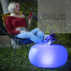 Assento Insuflável com LED Multicolor e Controlo Remoto