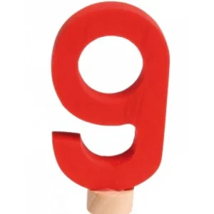 Número Decorativo de Madeira, 9