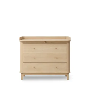 Cómoda Wood 3 Gavetas com Muda Fraldas, Oak