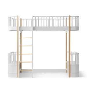 Cama Loft Wood, Branco e Madeira