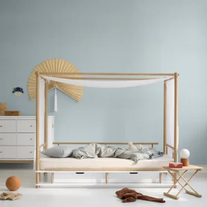 Camp canopy bed, white/oak