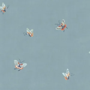 Papel de Parede Butterflies, Misty Blue