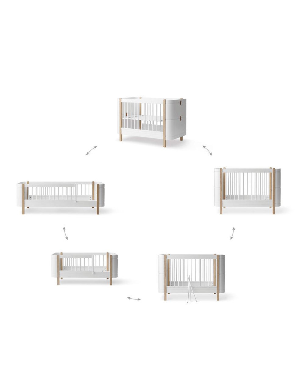 Cama de Grades Wood Mini+, Branco e Madeira (Inclui Kit 0-9 anos) - Image 5