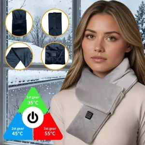 🔥 SUPER DEAL | Cachecol Aquecido Elétrico – Aquecimento Rápido USB para Inverno Confortável