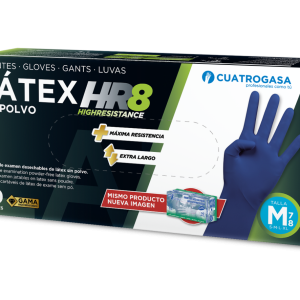 LUVA LATEX HR8 S ALTA PROTEÇÃO DESCARTÁVEL CX50